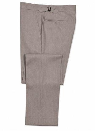 Ralph Lauren Purple Label Taupe Gray Heathered Peak Lapel Slim Fit Double-Breasted Wool Suit - 38R