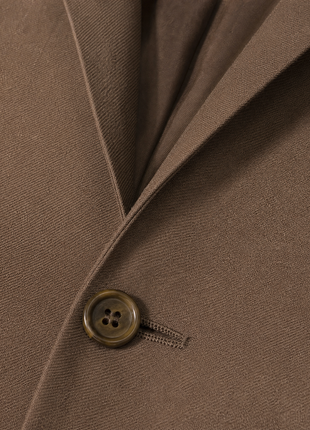 Ralph Lauren Purple Label Mens Solid Brown Notch Lapel Slim Fit 2-Button Wool Suit - 38L