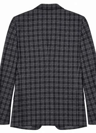 Ralph Lauren Purple Label Mens Gray & Black Glen Plaid Notch Lapel Slim Fit 3-Button Wool Suit - 38L