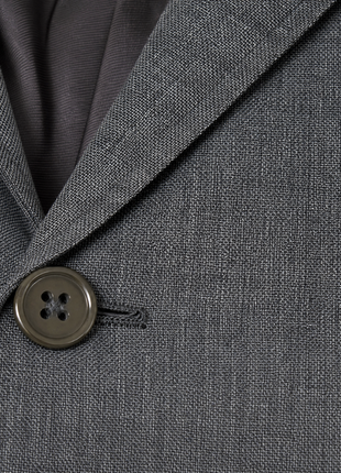 Ralph Lauren Purple Label Gray Heathered Notch Lapel Classic Fit 3-Button Tropical Wool Suit - 40L