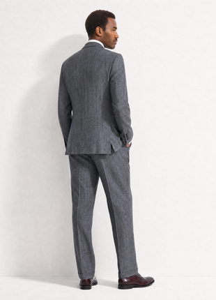 Ralph Lauren Purple Label Gray Heathered Notch Lapel Classic Fit 3-Button Tropical Wool Suit - 40L