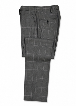 Ralph Lauren Purple Label Gray Glen Plaid Notch Lapel Slim Fit 3-Button Wool Cashmere Suit - 38L