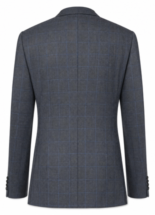 Ralph Lauren Purple Label Gray Glen Plaid Peak Lapel Slim Fit Double-Breasted Wool Suit - 38L