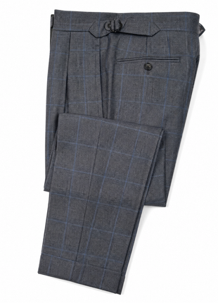 Ralph Lauren Purple Label Gray Glen Plaid Peak Lapel Slim Fit Double-Breasted Wool Suit - 38L