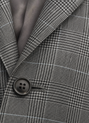 Ralph Lauren Purple Label Mens Gray Glen Plaid Notch Lapel Slim Fit 4-Button Wool Suit - 38L