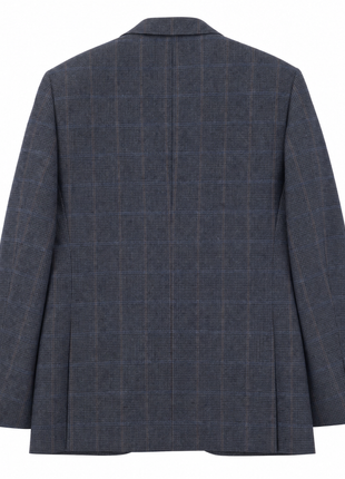 Zanella Navy Blue with Sand Windowpane Loro Piana Wool Classic Fit 3-Button Sport Coat 40R