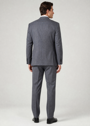 Ralph Lauren Purple Label Gray Glen Plaid Notch Lapel Slim Fit 2-Button Wool Suit - 46L