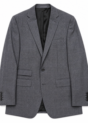 Ralph Lauren Purple Label Gray Glen Plaid Notch Lapel Slim Fit 2-Button Wool Suit - 46L