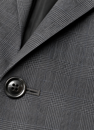 Ralph Lauren Purple Label Gray Glen Plaid Notch Lapel Slim Fit 2-Button Wool Suit - 46L
