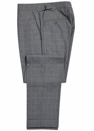Ralph Lauren Purple Label Gray Glen Plaid Notch Lapel Slim Fit 2-Button Wool Silk Suit - 38R