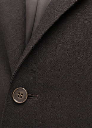 Porfidia Espresso Brown Twill Weave Classic Fit Wool Blend 2-Button Sport Coat 44L