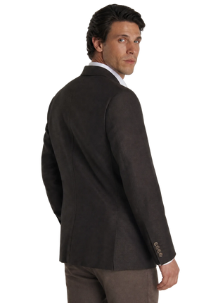 Porfidia Espresso Brown Twill Weave Classic Fit Wool Blend 2-Button Sport Coat 44L
