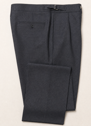 Ralph Lauren Purple Label Mens Charcoal Grid Check Peak Lapel Slim Fit 3-Piece Wool Suit - 38L