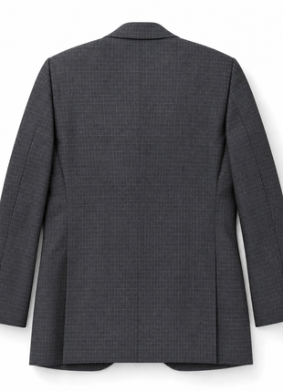 Ralph Lauren Purple Label Mens Charcoal Grid Check Peak Lapel Slim Fit 3-Piece Wool Suit - 38L