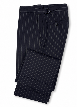 Ralph Lauren Purple Label Mens Black Pinstripe Notch Lapel Slim Fit 3-Piece Wool Suit - 38R