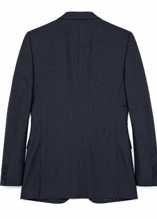 Ralph Lauren Black Label Dark Blue Pinstripe Peak Lapel Slim Fit 2-Button Wool Suit - 38R