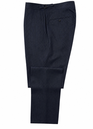 Ralph Lauren Black Label Dark Blue Pinstripe Peak Lapel Slim Fit 2-Button Wool Suit - 38R