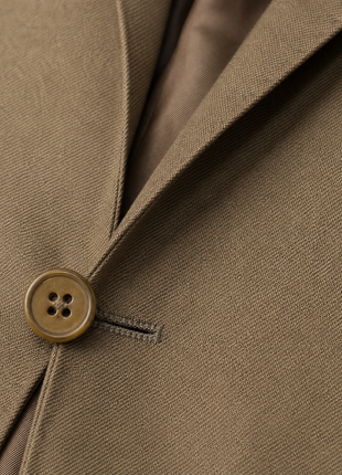 Ralph Lauren Purple Label Solid Brown Notch Lapel Slim Fit 3-Piece Silk Suit - 38R
