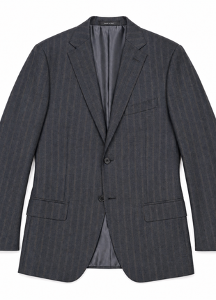 Gianluca Isaia Mens Charcoal & Brown Stripe Notch Lapel Slim Fit 2-Button Wool Suit - 40R