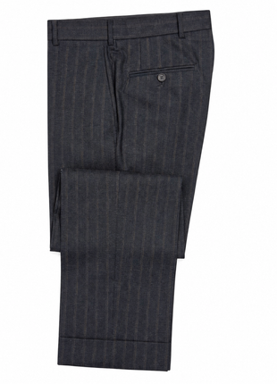 Gianluca Isaia Mens Charcoal & Brown Stripe Notch Lapel Slim Fit 2-Button Wool Suit - 40R