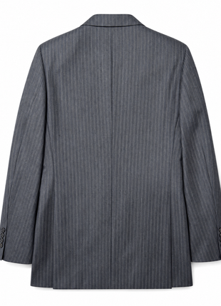 Santorelli Mens Gray Chalk Stripe Half Canvassed Notch Lapel Classic Fit 2-Button Wool Suit  - 40R