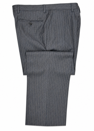 Santorelli Mens Gray Chalk Stripe Half Canvassed Notch Lapel Classic Fit 2-Button Wool Suit  - 40R