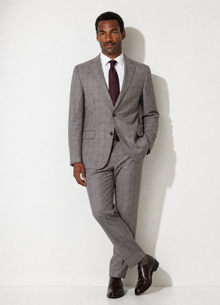 Michael Kors Gray Glen Plaid Notch Lapel Classic Fit 2-Button Wool Suit - 43R
