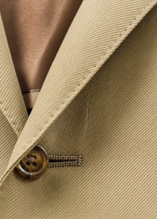 Ralph Lauren Purple Label Solid Tan Peak Lapel Slim Fit 3-Piece Silk Suit - 40R