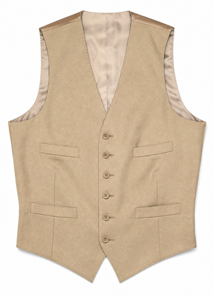 Ralph Lauren Purple Label Solid Tan Peak Lapel Slim Fit 3-Piece Silk Suit - 40R