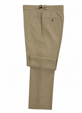 Ralph Lauren Purple Label Solid Tan Peak Lapel Slim Fit 3-Piece Silk Suit - 40R