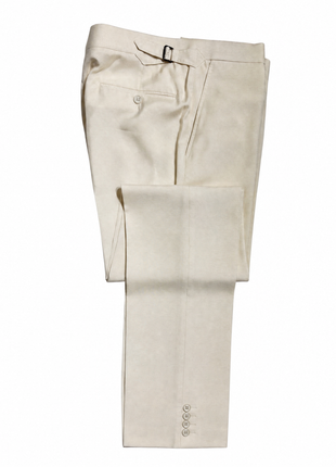 Ralph Lauren Purple Label Solid Ivory Notch Lapel Slim Fit 2-Button Silk Suit - 38R
