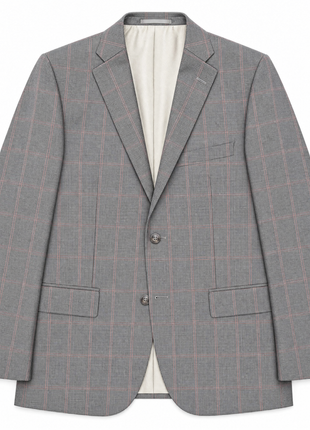 Corneliani Mens Gray Glen Plaid Notch Lapels Classic Fit 2-Button Wool Suit - 40R