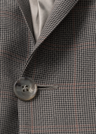 Corneliani Mens Gray Glen Plaid Notch Lapels Classic Fit 2-Button Wool Suit - 40R