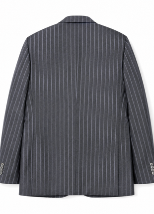 Luigi Bianchi Mantova Mens Charcoal Stripe Notch Lapel Classic Fit 2-Button Wool Suit - 40L