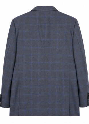 Luciano Bardelli Mens Charcoal Windowpane Notch Lapel Classic Fit 2-Button Wool Cashmere Suit - 50L