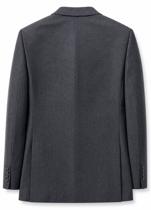 Luciano Bardelli Mens Charcoal Textured Notch Lapel Classic Fit 2-Button Wool Cashmere Suit - 42L
