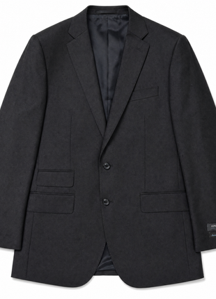 Luciano Bardelli Dark Charcoal Shadow Stripe Notch Lapel Classic Fit 2-Button Australian Wool Suit - 40R