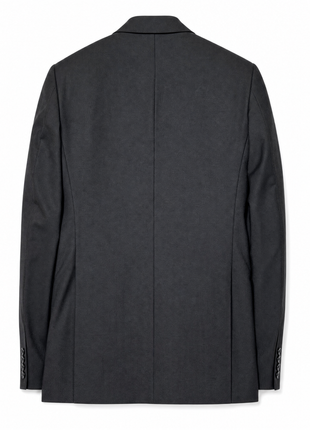 Luciano Bardelli Dark Charcoal Shadow Stripe Notch Lapel Classic Fit 2-Button Australian Wool Suit - 40R