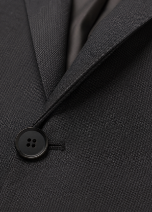 Cerruti 1881 Charcoal Black Twill Weave 100% Wool Classic Fit 2- Button Suit 48R