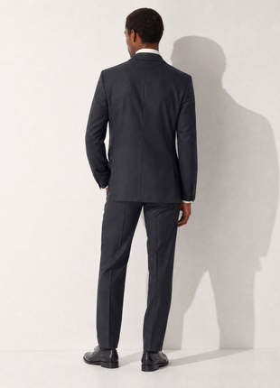 Cerruti 1881 Charcoal Black Twill Weave 100% Wool Classic Fit 2- Button Suit 48R