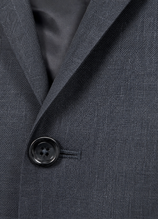 Napoli Charcoal Textured Notch Lapel Classic Fit 2-Button Wool Cashmere Suit - 40R