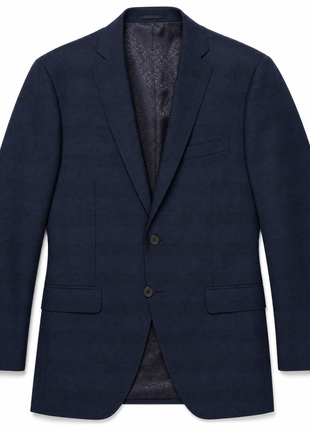Roberto Cavalli Class Navy Blue Windowpane Wool Blend Classic Fit 2-Button Suit 42R