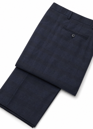 Roberto Cavalli Class Navy Blue Windowpane Wool Blend Classic Fit 2-Button Suit 42R