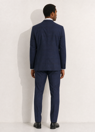 Roberto Cavalli Class Navy Blue Windowpane Wool Blend Classic Fit 2-Button Suit 42R