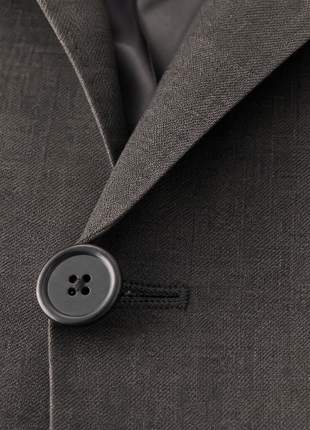 Mens Classic Fit Two Button 100% Wool Suit - Medium Grey - The Suit Depot