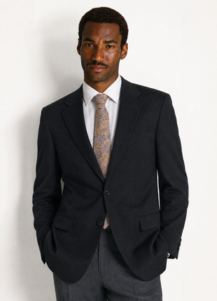 Canali Charcoal Black Flannel Wool Cashmere Blend Classic Fit 3-Buttons Sport Coat 52R