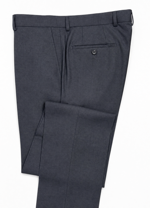 Napoli Dark Gray Textured Notch Lapel Classic Fit 2-Button Wool Suit - 40L
