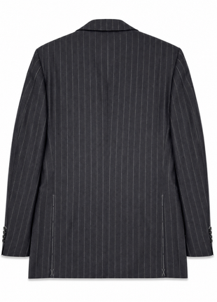 Cesare Attolini Black Pinstripe Peak Lapel Classic Fit 3-Button Wool Cashmere Suit - 44R