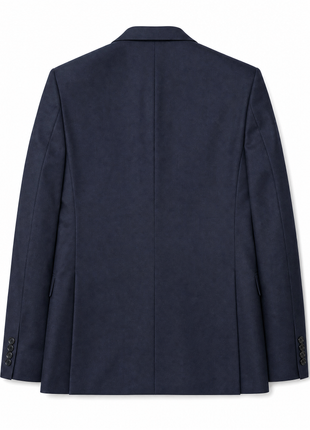 Napoli Solid Navy Blue Notch Lapel Classic Fit 2-Button Wool Suit - 40L