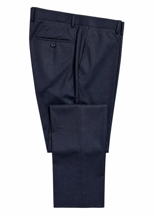 Napoli Solid Navy Blue Notch Lapel Classic Fit 2-Button Wool Suit - 40L